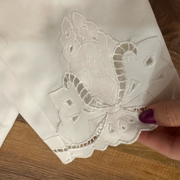 NWT Natori White Embroidered Pants size 4 - Picture 7 of 7